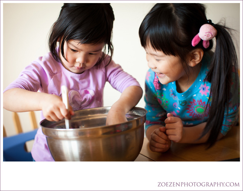 nikki and katie mixing chocolate