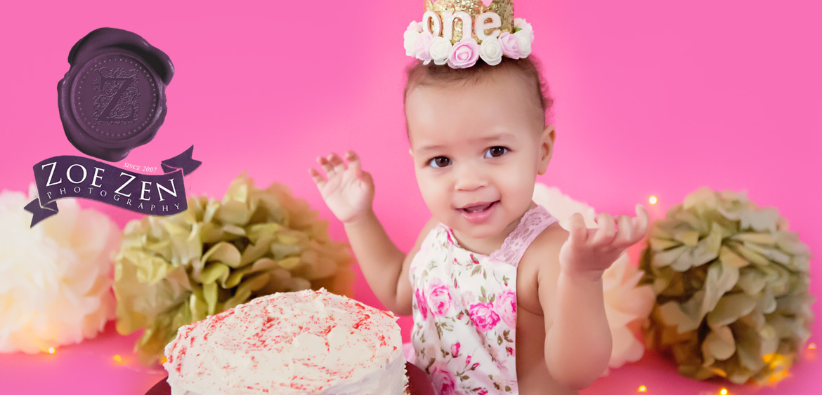 Miss E 1 Year Cake Smash Photo | Sneak Peek | Holly Springs Newborn Photographer